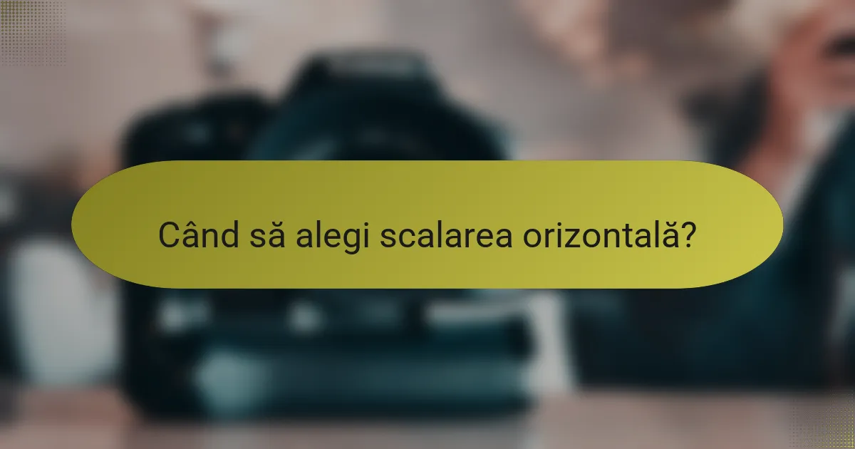 Când să alegi scalarea orizontală?