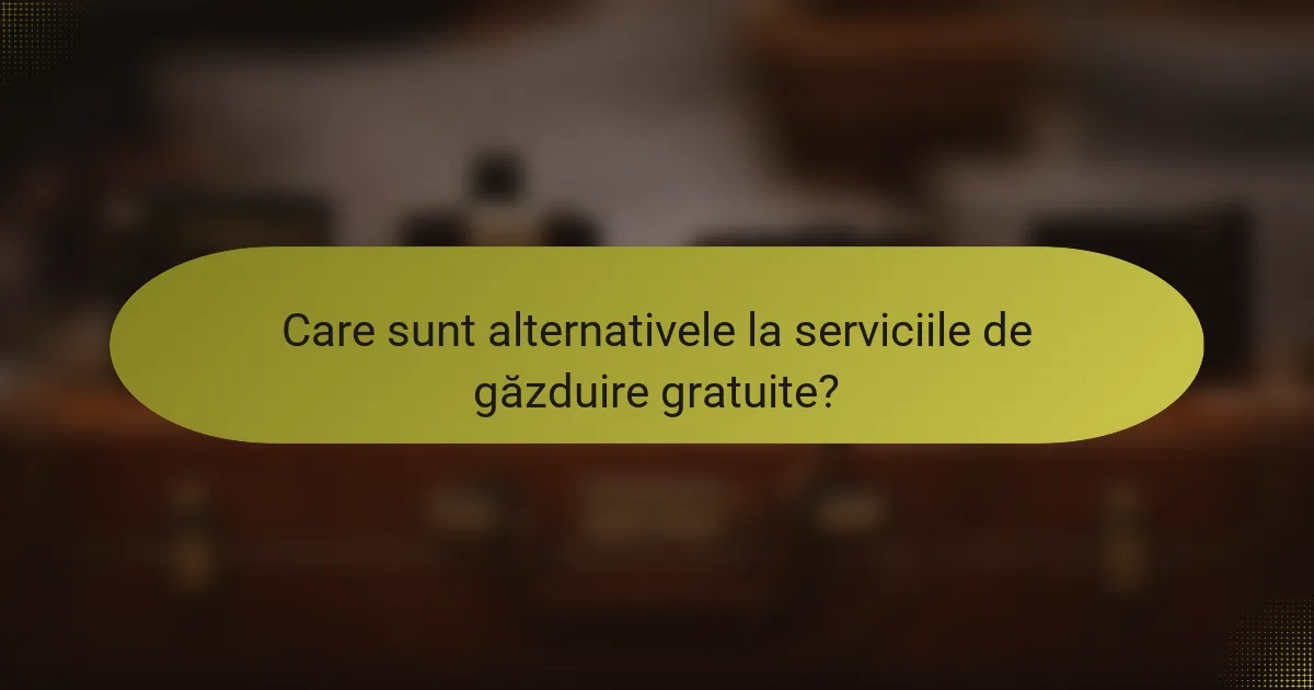 Care sunt alternativele la serviciile de găzduire gratuite?