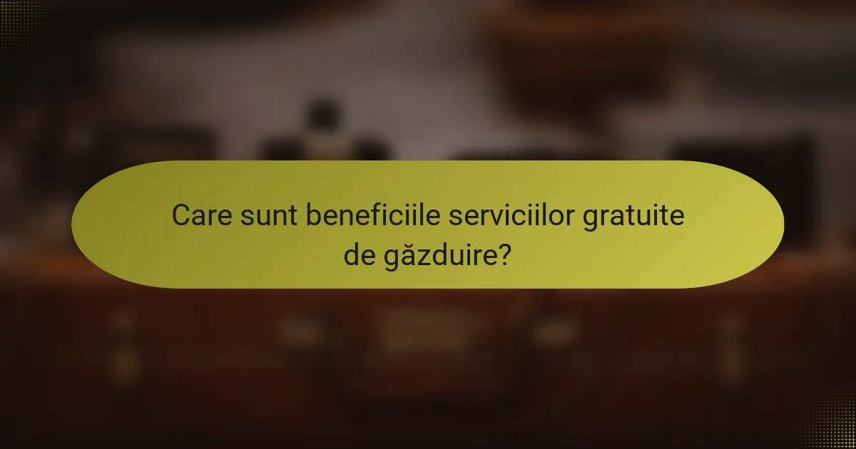 Care sunt beneficiile serviciilor gratuite de găzduire?