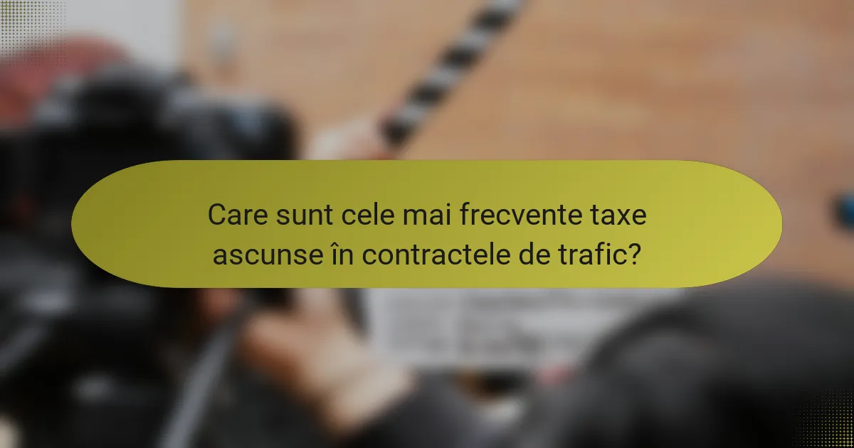 Care sunt cele mai frecvente taxe ascunse în contractele de trafic?