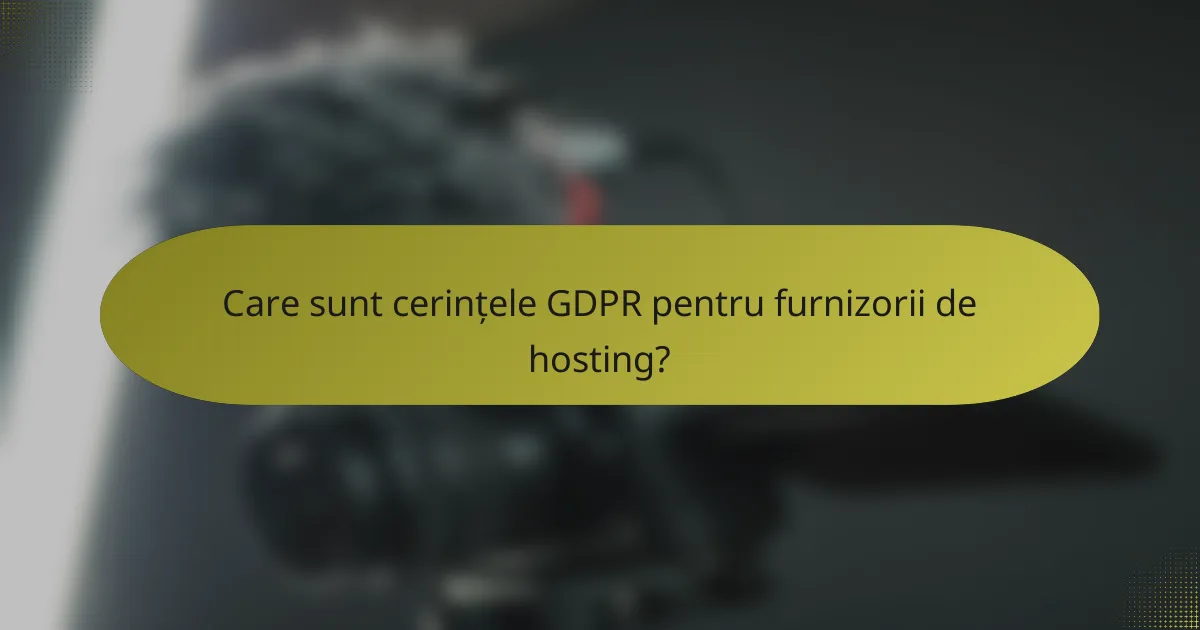 Care sunt cerințele GDPR pentru furnizorii de hosting?