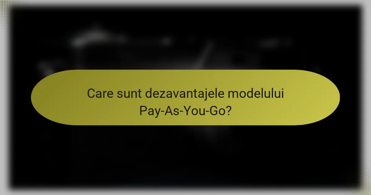 Care sunt dezavantajele modelului Pay-As-You-Go?