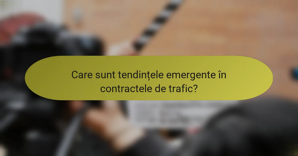 Care sunt tendințele emergente în contractele de trafic?