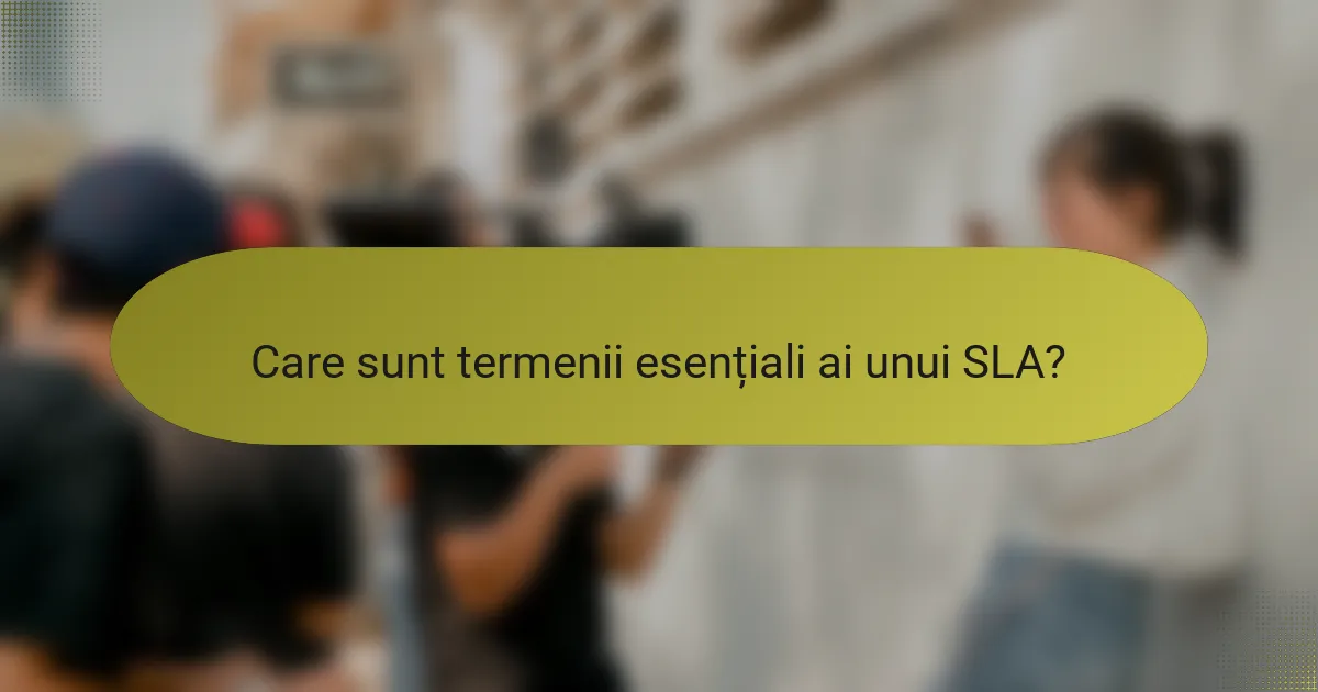 Care sunt termenii esențiali ai unui SLA?
