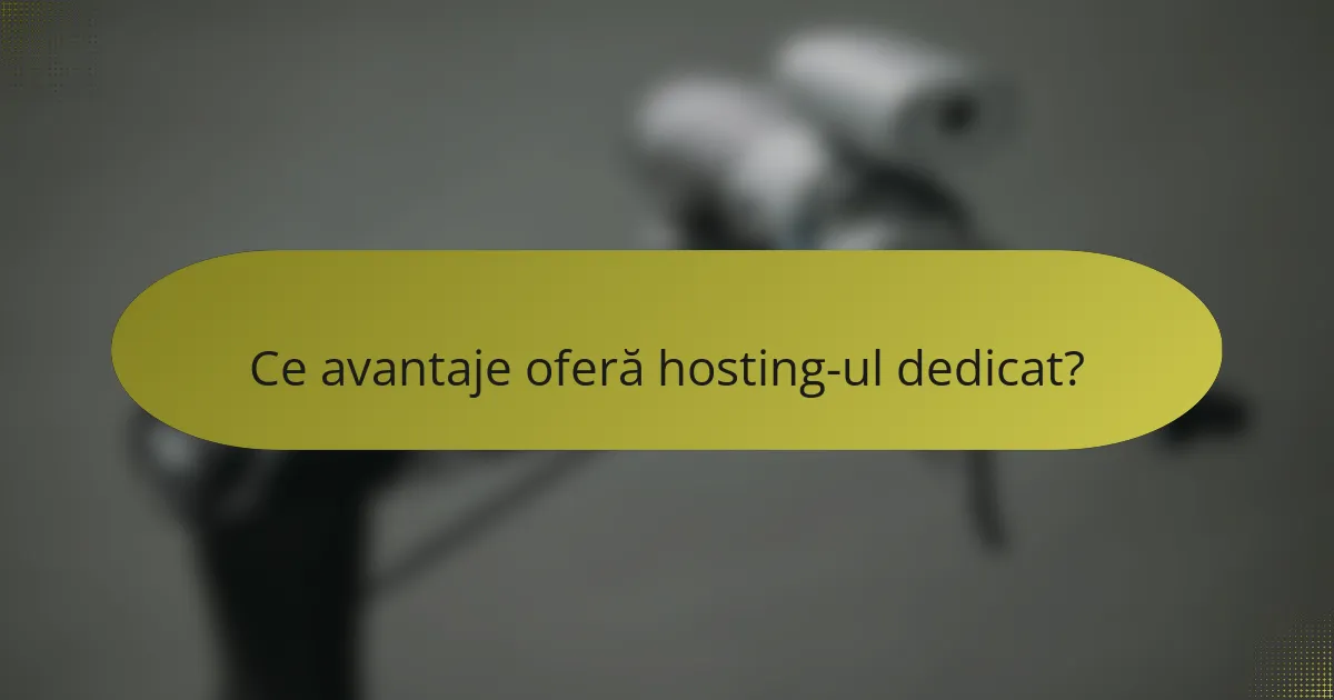 Ce avantaje oferă hosting-ul dedicat?