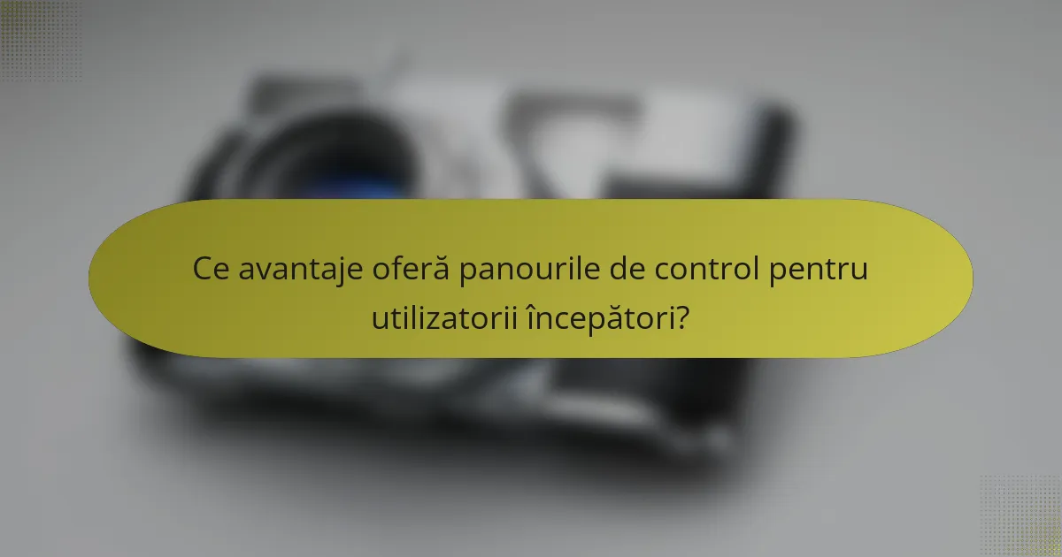 Ce avantaje oferă panourile de control pentru utilizatorii începători?