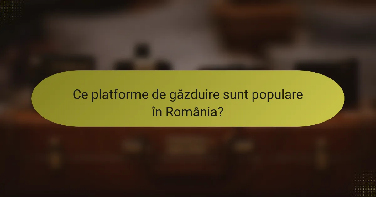 Ce platforme de găzduire sunt populare în România?