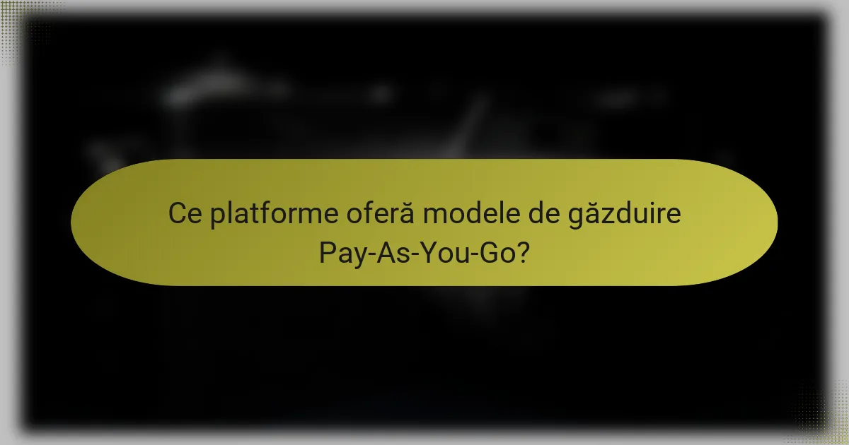 Ce platforme oferă modele de găzduire Pay-As-You-Go?