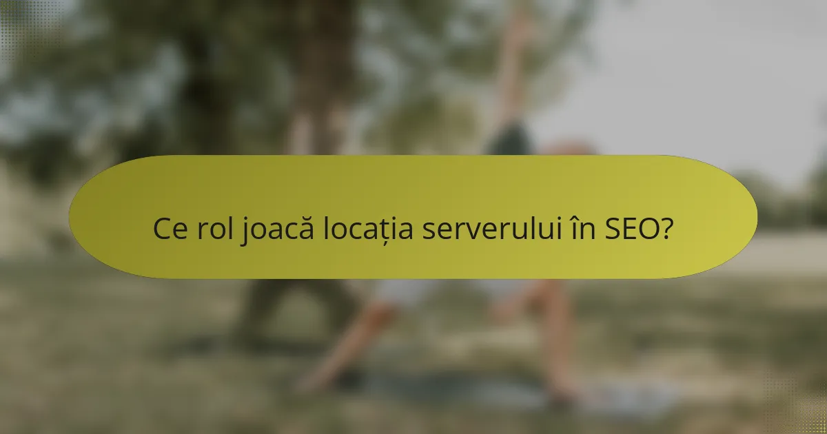 Ce rol joacă locația serverului în SEO?