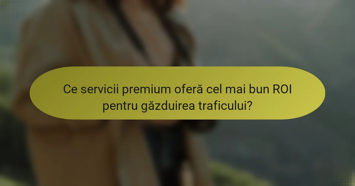 Ce servicii premium oferă cel mai bun ROI pentru găzduirea traficului?