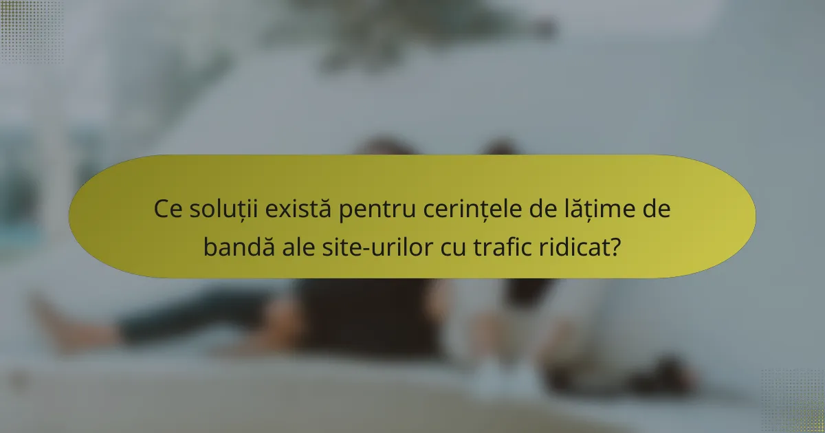 Ce soluții există pentru cerințele de lățime de bandă ale site-urilor cu trafic ridicat?