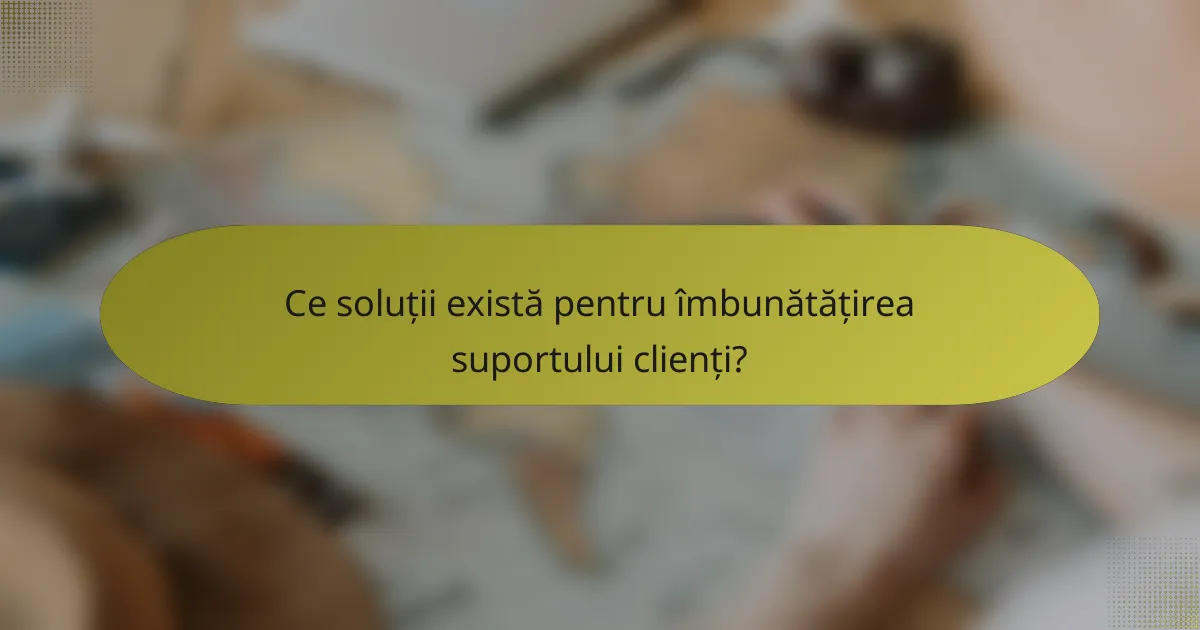 Ce soluții există pentru îmbunătățirea suportului clienți?
