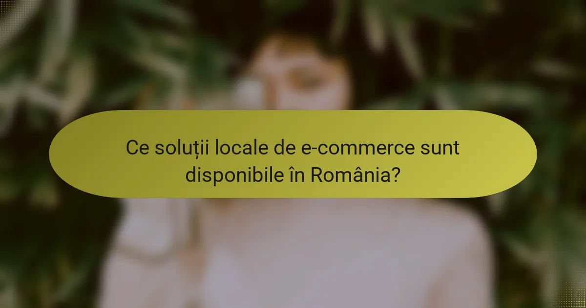 Ce soluții locale de e-commerce sunt disponibile în România?