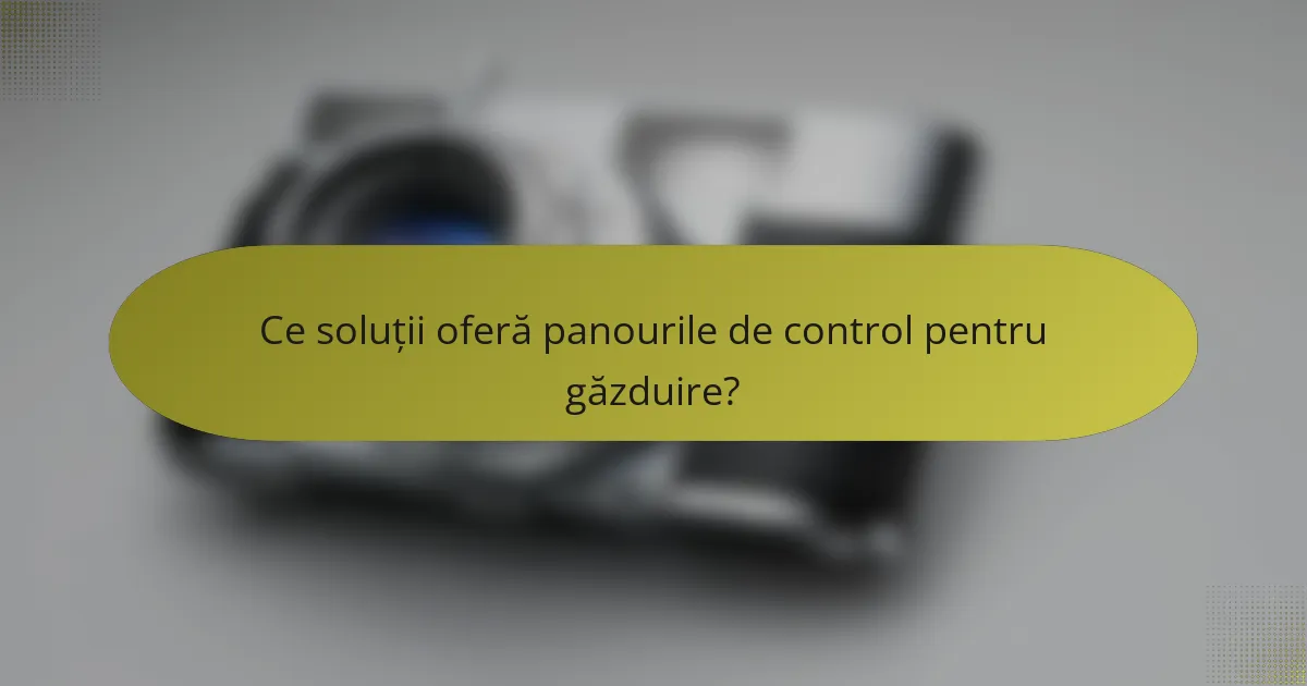 Ce soluții oferă panourile de control pentru găzduire?
