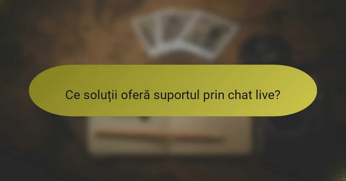 Ce soluții oferă suportul prin chat live?