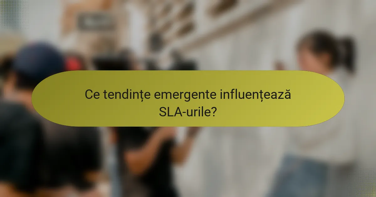 Ce tendințe emergente influențează SLA-urile?