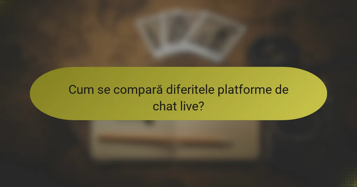 Cum se compară diferitele platforme de chat live?