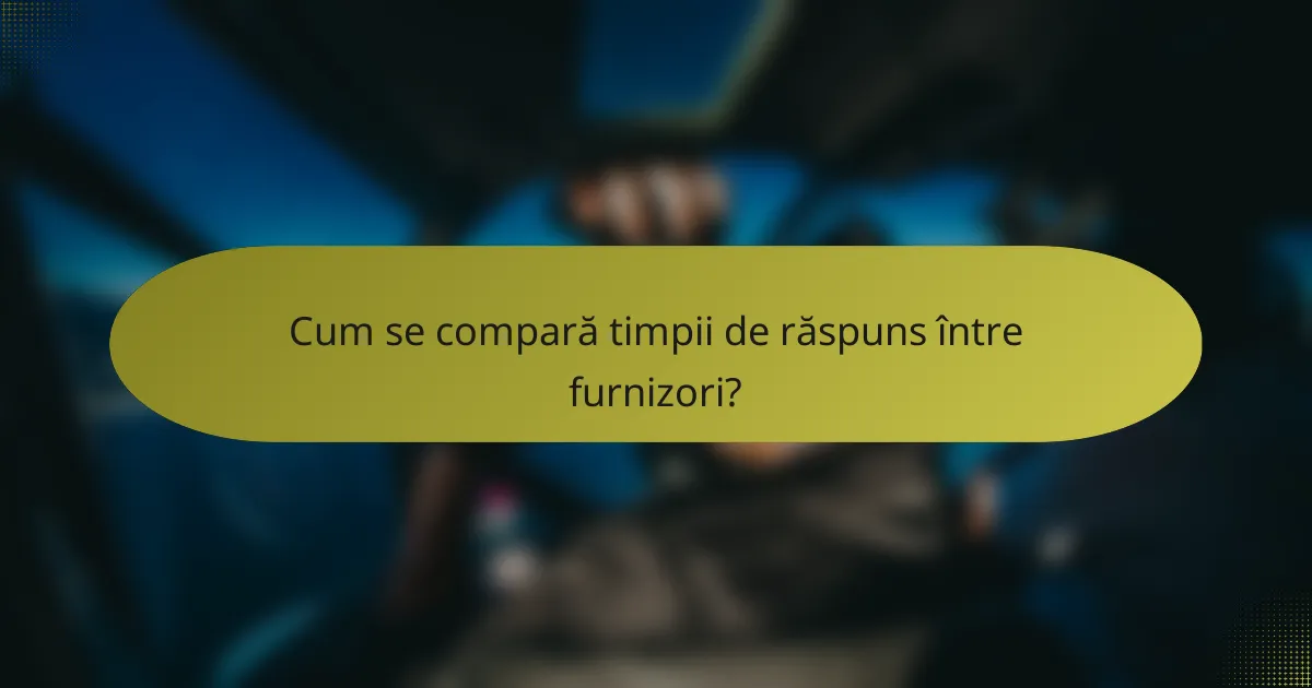 Cum se compară timpii de răspuns între furnizori?