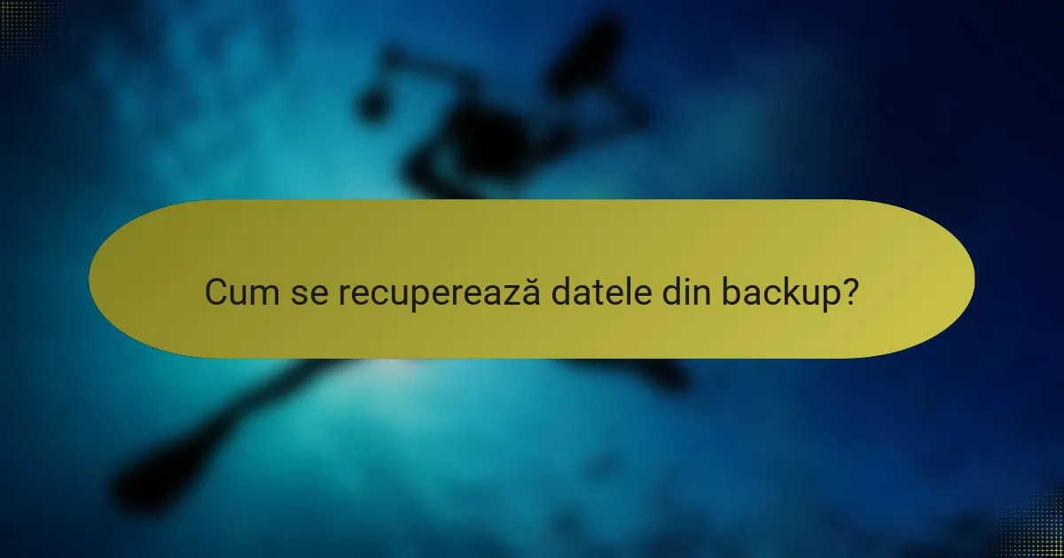 Cum se recuperează datele din backup?