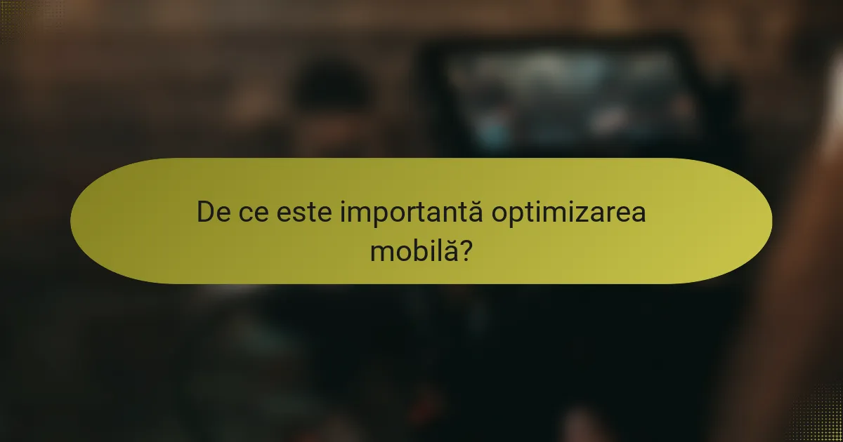De ce este importantă optimizarea mobilă?